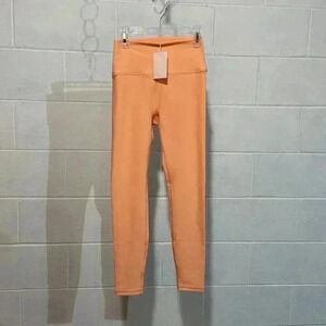 WILO the Label Ribbed 7/8 Leggings XSMALL in Peach Athleisure Workout Hiking NWT